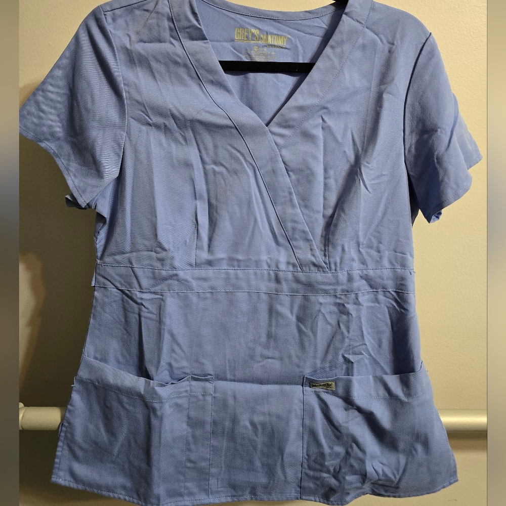 Grey's Anatomy Light Blue V-Neck Scrub Top